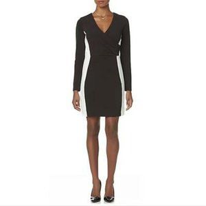 NWT Metaphor Black White Color Block Faux Wrap M